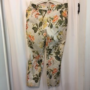 H&M floral ankle length dress pants size 12